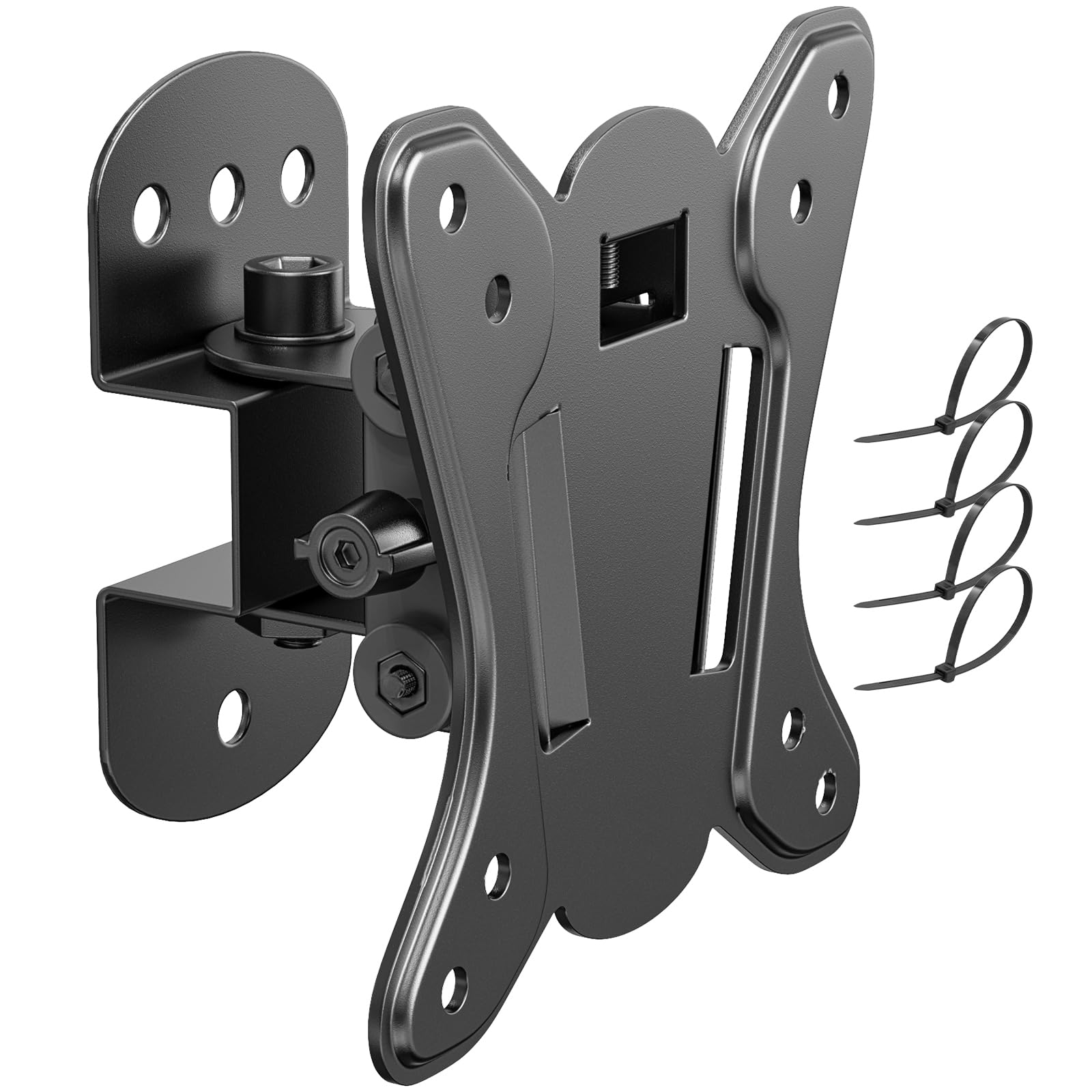 PUTORSEN 13-30 inch TV Wall Bracket, Tilt Swivel Wall TV bracket for LCD LED Screens & Monitors, TV Monitor Wall Mount, VESA 75x75/100x100mm, Max Load 55lbs, Black