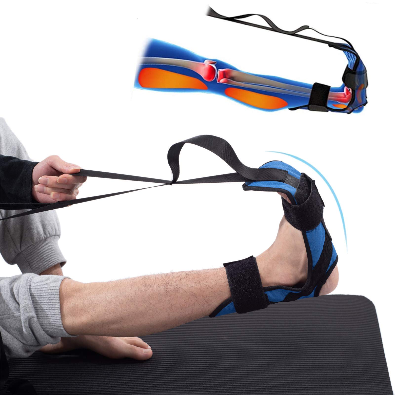 SSY-YU Yoga Stretching Belt Foot and Leg Stretch Band Looped Ligament Stretch Band Used for Plantar Fasciitis to Improve Strength and Relieve Achilles Tendinitis Pain