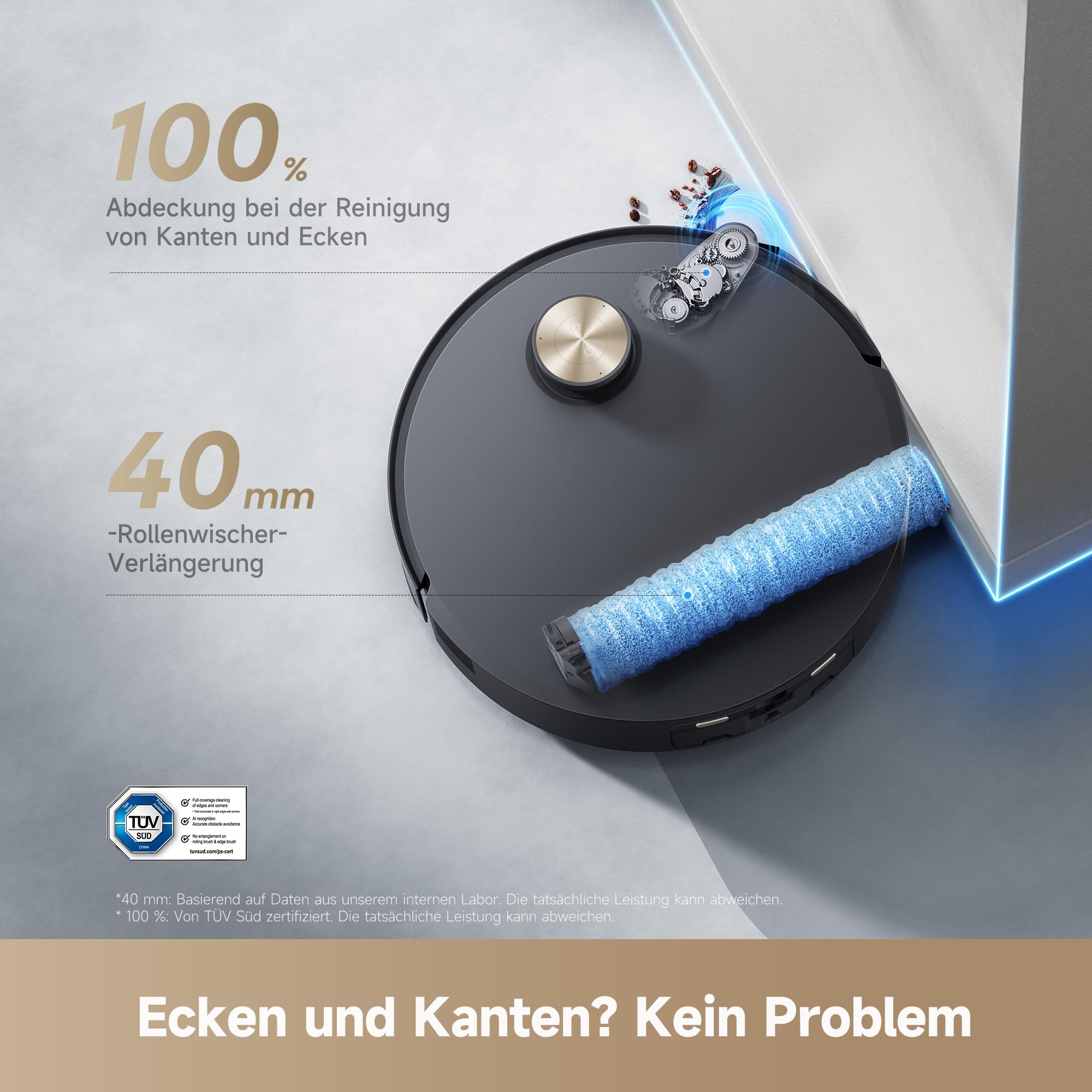 dreame Aqua10 Roller-Saugroboter mit AquaRoll-Wischer, Teppichschutz-Rollenabdeckung, 6 cm Hindernisüberwindung, automatischer Leerung, Selbstreinigung, Saugkraft von 30.000 Pa 7