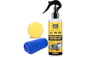 BUFFZIT Headlight Restoration Kit - Headlight Cleaner, Automotive Headlamp Restorer – Restores Yellowed, Cloudy & Oxidized Headlights, Fast Oxidation Removal, UV Protection, All Cars Lamps - 5oz/150ml