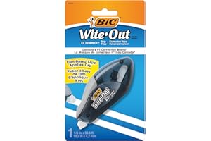 BIC Wite-Out Brand EZ Correct Grip Correction Tape, 10.2 Metres, Fast, Clean and Easy to Use Tear-Resistant Tape, 1-Count