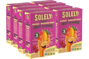 SOLELY - Organic Mango & Passion Fruit Whole Fruit Gummies (Pack of 8 Boxes, 5 Bags per Box) - Fresh Fruit - Healthy Snacks for Adults & Kids - Non GMO, Vegan Snacks, Shelf Stable - 40 Bags (3.5 oz)