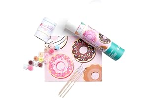 Pink Picasso Kits Paint by Number for Kids | DIY 8x10 Beginner Color by Numbers Canvas Painting Art Kits | Delicious Doughnuts