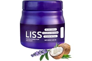KUHSE Liss Alisado, Restores Hair Natural Silkiness , Silk & Shine, Liss Keratina,At-Home Treatment for Smooth, Straight Hair (lavender)