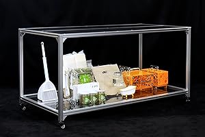 GuineaLoft™ 5x2.5x2.5ft Pet Cage Table – Pet Cage Stand Table with Shelf & Rollers, Specially Designed for Placing Pet Cages & Accessories, Lightweight & Easy to Move - Visit GuineaLoft Store