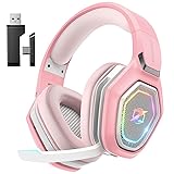 Ozeino 2.4GHz Gaming Headset Wireless with Flip Mic
