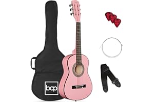 Best Choice Products 30in Kids Acoustic Guitar Beginner Starter Kit with Strap, Case, Strings - Pink