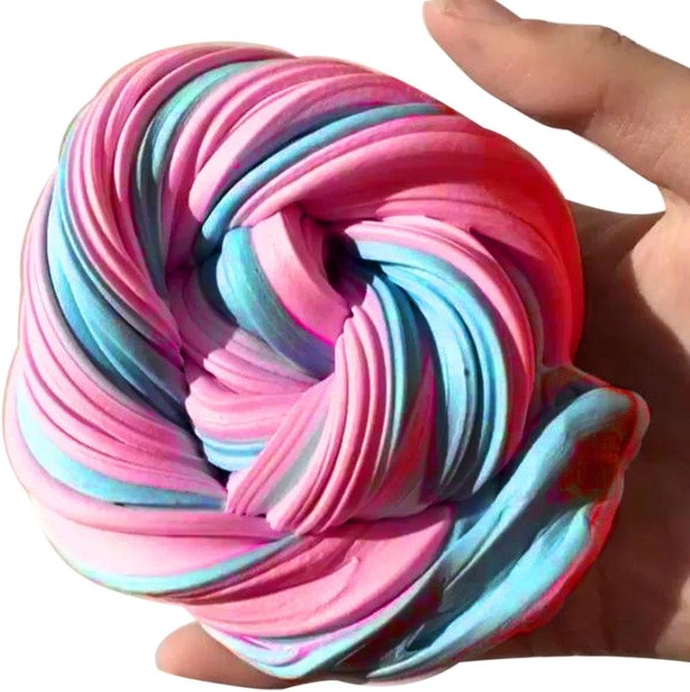 Livoty Fluffy Slime ,Fluffy Floam Slime Scented Stress Relief No Borax Kids Toy Sludge Toy (A)