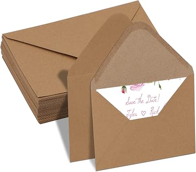 C6 Kraft Envelopes 114x162mm Pack of 50 Self Seal Brown Invitations Weddings