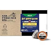 San Francisco Bay Compostable Coffee Pods - DECAF Bay Bridge Blend (80 Ct) K Cup Compatible, Medium Roast, Swiss Water Processed