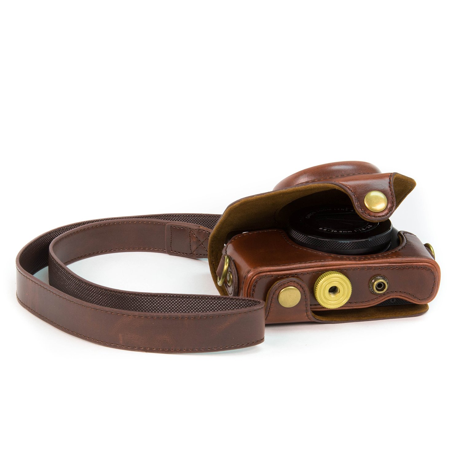 MegaGear "Ever Ready" Protective Leather Camera Case, Bag for Canon PowerShot G7 X Digital Camera (Dark Brown)