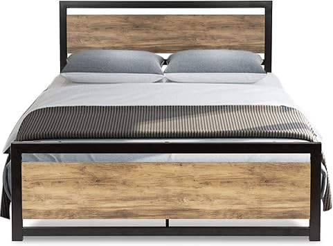 Amazon Com Urest Full Size Bed Frame With Headboard Platform