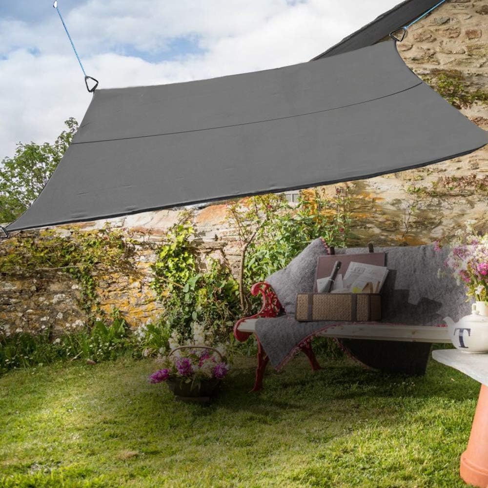 Greenbay Rectangle Anti-UV Sun Shade Sail Outdoor Patio Party Sunscreen Canopy Sunsail 4x3m Anthracite