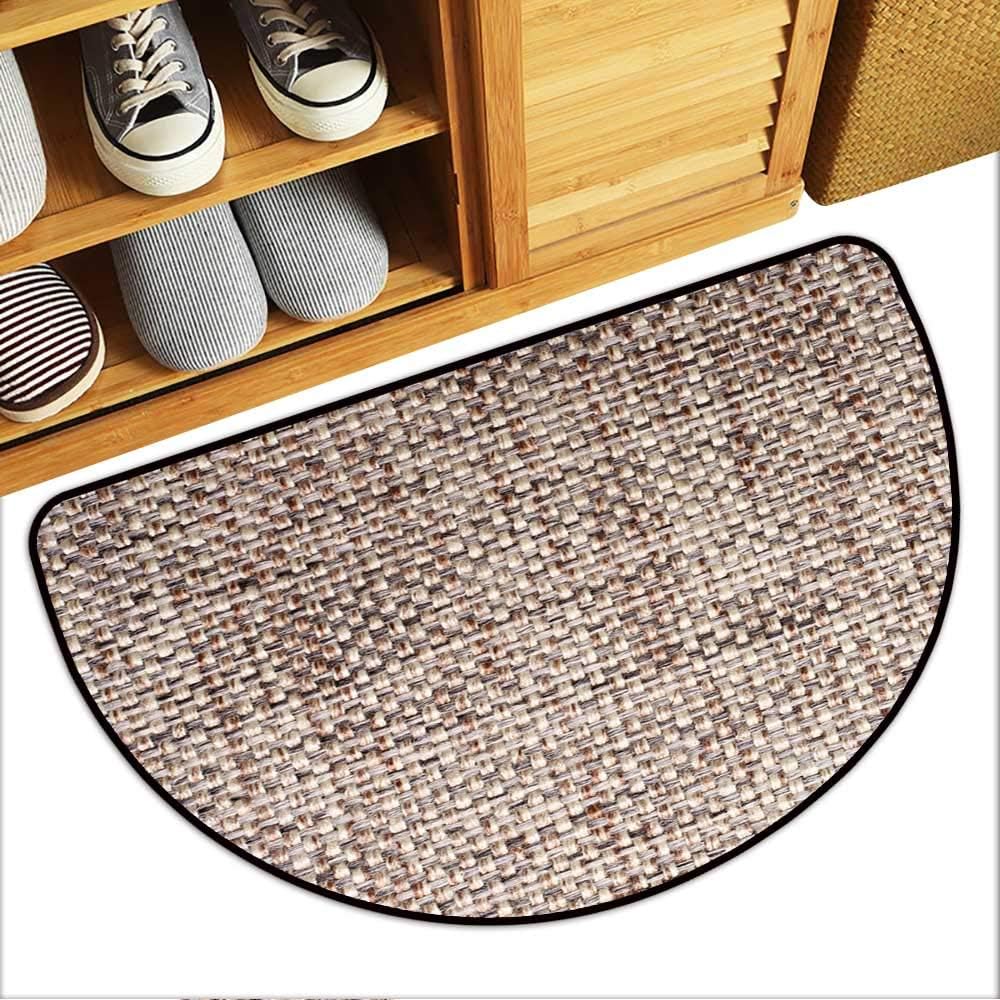 Half Round Door Mat Rough Fabric Texture,Pattern Garage Entry Carpet