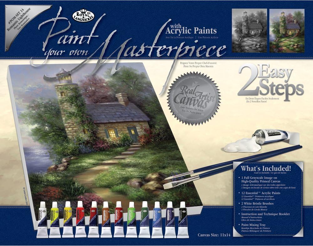 Royal & Langnickel Romantic Lighthouse Paint Your Own Masterpiece Kit, Blue - Image 4