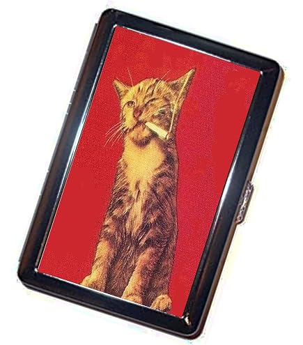 Amazon.com: Bad Cat Smoking Cigarette Case Lighter Wallet Card Holder :  Health & Household