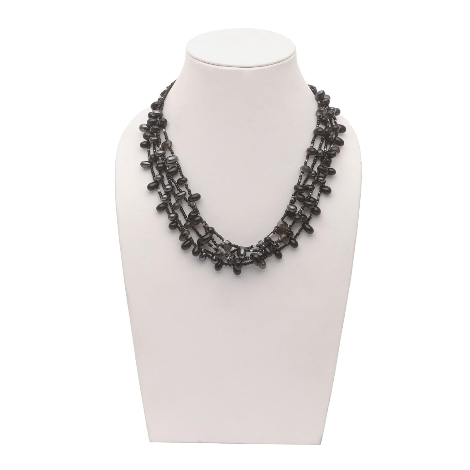 dca women's multi-strand glass necklace (4417p)