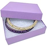 TheDisplayGuys - 25-Pack #33 Cotton Filled Cardboard Paper Jewelry Boxes Gift Case - Purple Lavender (3.5" x 3.5" x 1.0") - for Shipping or Storage