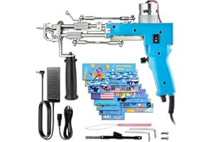 ARTUFTING Tufting Gun 2 in 1 Cut Pile Loop Pile Rug Gun Machine Starter Kit Rug Tufting Kit Electric Tufting Gun Carpet Weaving Flocking Machine, Includes 10 Tufting Gun Skin Stickers, 100-240V (Baby Blue)