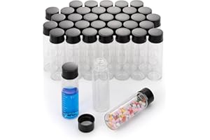 Njvial 36Pcs 15mL(0.5 Oz) Small Mini Glass Vials with Screw Caps, Leak Proof, Portable Travel, Refillable Reusable, Lightweig