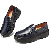 BEAUSEEN Women's Platform Chunky Penny Loafers Comfortable Lug Sole Slip-On Business Work Casual Dressy Shoes