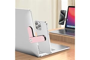 Laptop Phone Holder, Laptop or Desktop Monitor Side Mount PhoneHolder, Slim Portable Foldable Smartphone Stand, Computer Moni