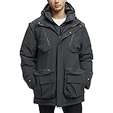 UIQUR Men's Winter Coats Warm Water Resistant Puffy Hooded Windbreaker Insulated Parka Jackets with Removable Hood