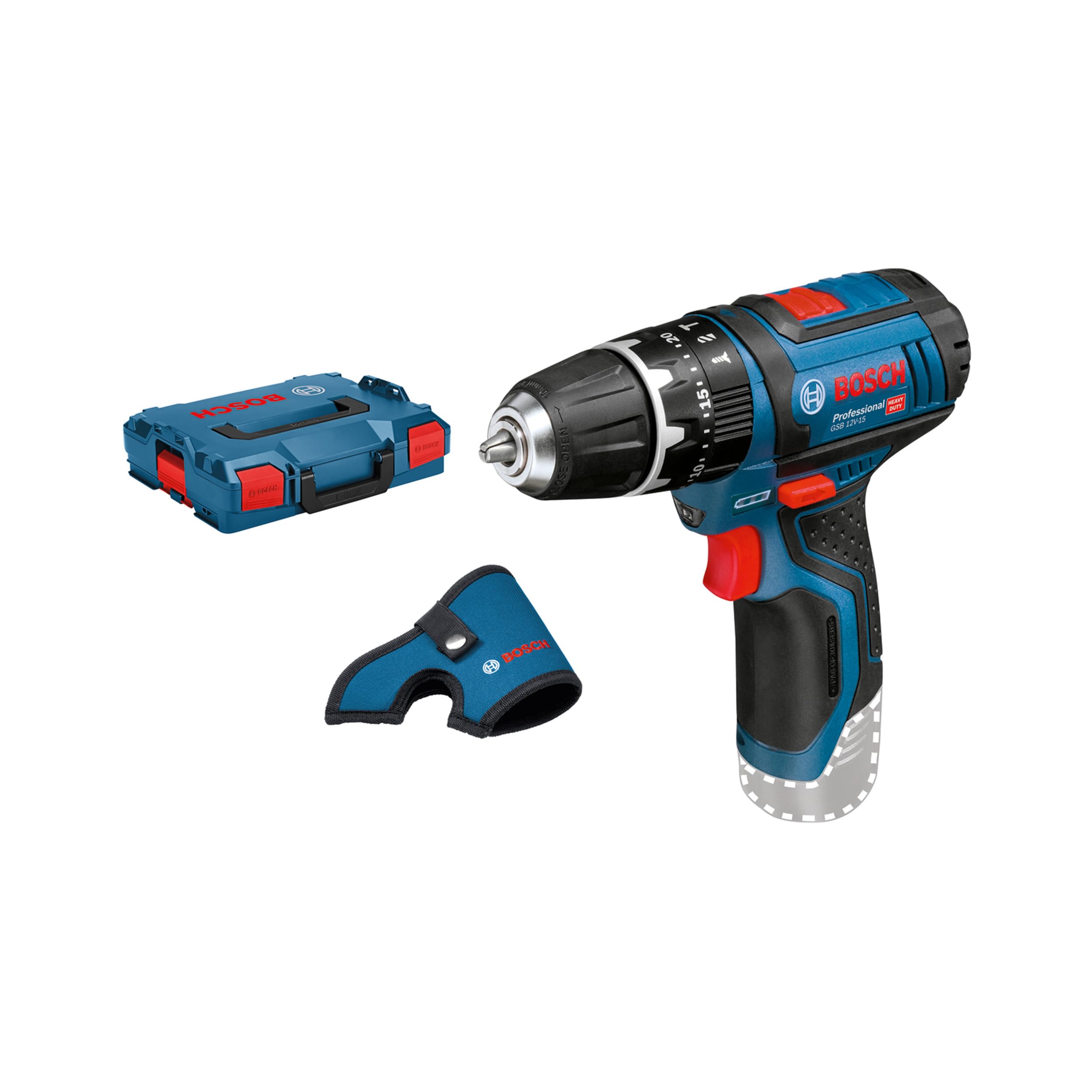 Bosch Professional 12V System GSB 12V-15 Cordless Combi Drill (Without Rechargeable Battery and Charger, L-BOXX)