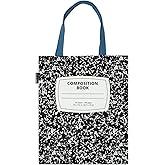 Out of Print Composition Notebook Tote Bag with Inner Pocket - Gift for Book Lovers and Teachers