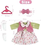 Aolso 14-18 Inch Baby Doll Clothes Set Dress Coat Hanger Velcro Easy Fit view 2