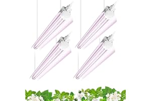 Barrina Grow Light, 96W(4 x 24W, 600W Equivalent), 2ft T8, Super Bright, Full Spectrum Sunlight Plant Light, LED Grow Light Strips, Grow Light Bulbs for Indoor Plants, 4-Pack