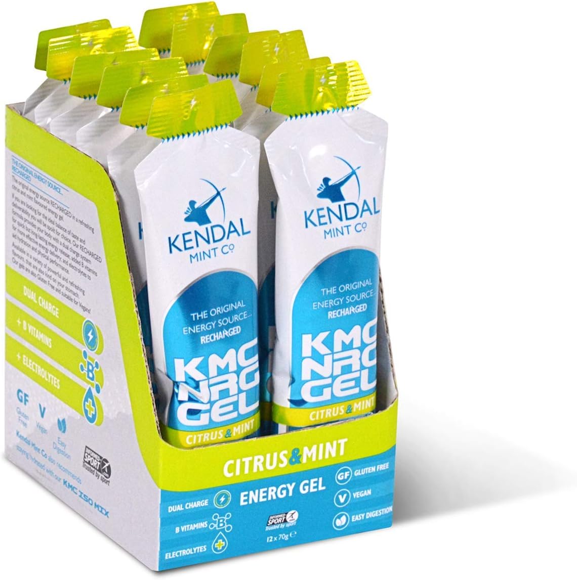 Kendal Mint Co: Energy Gel - Citrus & Mint Flavour (12 x 70g), 70 g (Pack of 12)