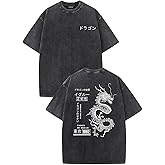 UOUA Mens Graphic Tees Vintage Oversized T-Shirts Casual Acid Wash Cotton Streetwear (S-2XL)