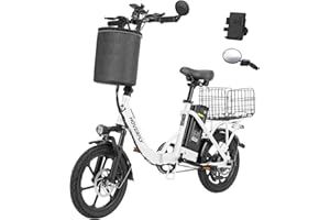 HOVERFLY H3 16" Electric Bike, Max 28Miles Range(Pedal-Assist) Folding E-Bike with Removable Battery, Front Suspension and Commuter Electric Bicycle Adults