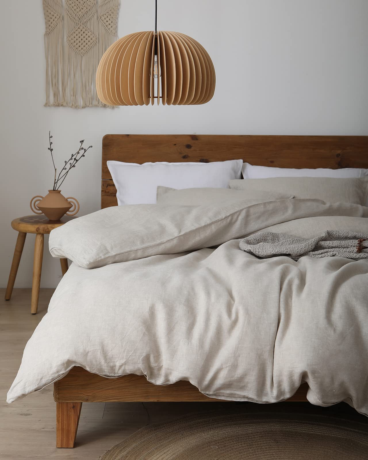 Photo 1 of XZ XIFA Linen Duvet Cover Queen Size,100% Natural French Flax, Breathable & Durable Bedding, Farmhouse Cooling Duvet Cover Sets 3pcs-1 Duvet Cover and 2 Pillowcases(Queen Size, Linen)