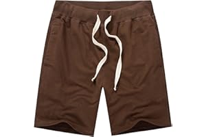 AMY COULEE Men's Casual Classic Shorts Athletic Cotton Sweat Shorts with Drawstring