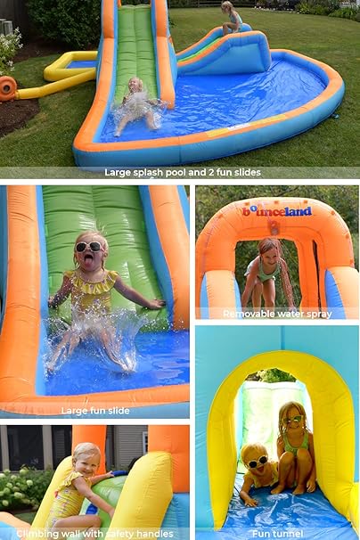 bounceland cascade inflatable water slides with large pool