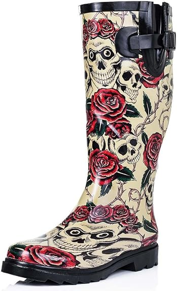 SPYLOVEBUY Karlie Botas de Agua Goma Plano Botas Altas