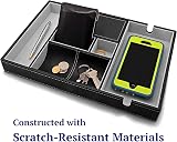 JIADEL Valet Tray for Men | 6 Compartments | Black PU Leather Organizer view 3