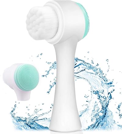 XZYZYW 2-in-1 Facial Cleansing Brush Silicone Manual Deep Clean Skin Exfoliate