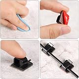 Fantasyon 50PCS Black Self Adhesive Cable Clips Wire Management Holder Outdoor view 3