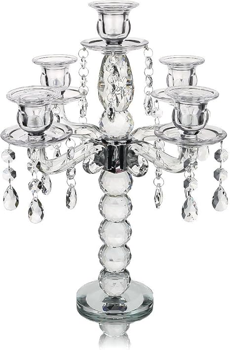 Glas kerzenleuchter 5 armig