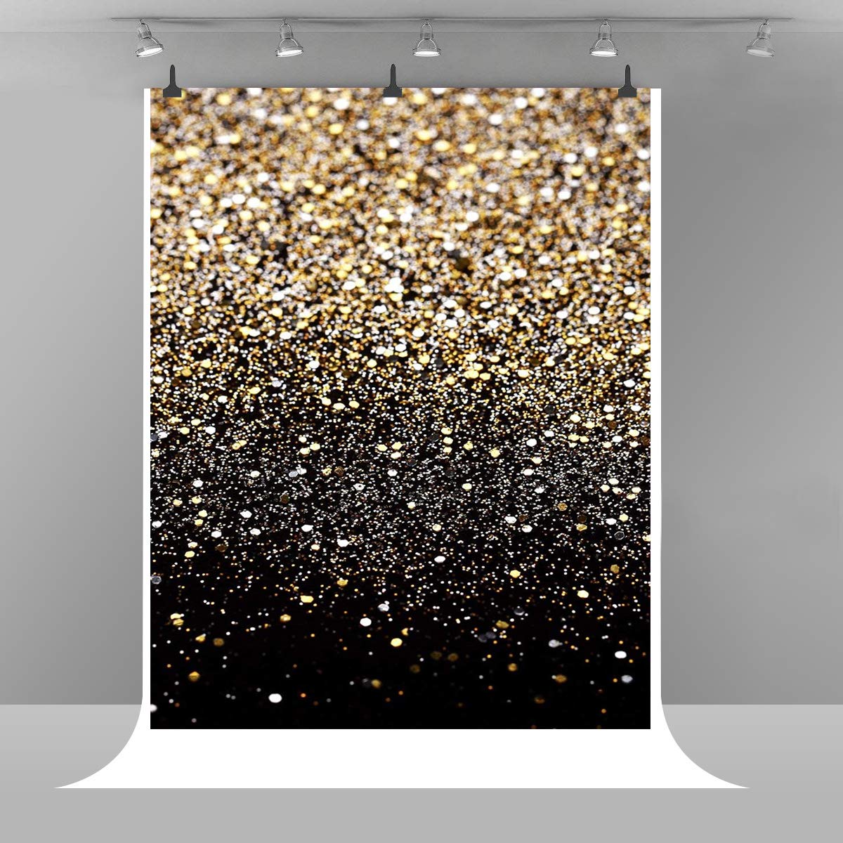 Black and Gold Photography Background Valentine's Day Backdrop Polyester Backdrop Wedding Birthday Makeup Party Backdrop Kids Children Art Studio Backdrop Props 3X5ft E00T9517(Can not Glitter)