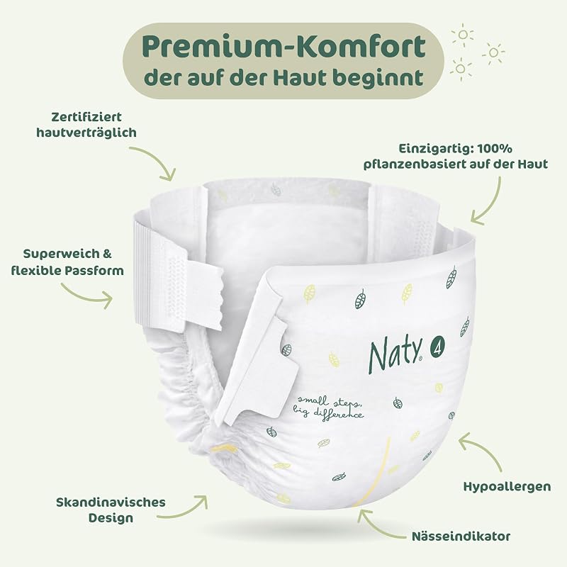 BioEmbrace Baby Windeln, Größe 4 (7–18 kg), 88 Stück