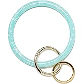 Mymazn Key Ring Bracelet Wristlet Keychain Bangle Keyring for Women, Acetate Round Key Chain