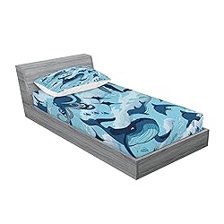 Ambesonne Shark Fitted Sheet & Pillow Sham