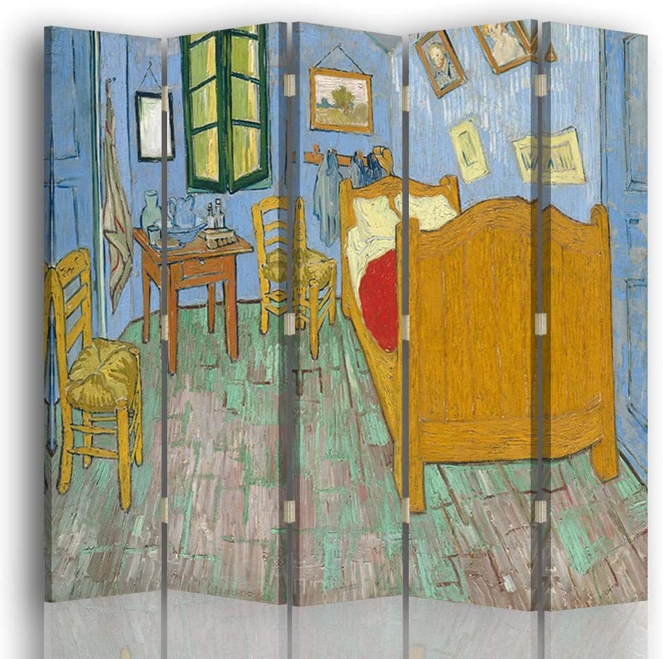 LegendArte Screen - Room Divider Vincent's bedScreen - Room in Arles - Vincent Van Gogh cm. 180x180 (5 pannelli)