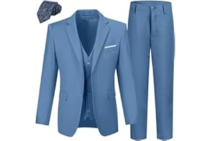 LOPEN STU Boys Suit Formal Tuxedo Toddler Dress Clothes Vest Pants Plaid Shirt Suspenders Suits Set for Teen Boys