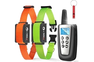 PaiPaitek Automatic Bark Collar with Remote for Large Dog, Up to 3300ft Range Bark and Training Collar Combo, 100% Waterproof Dog Bark Shock Collar with Flashlight
