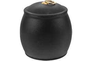 FUNNETOYU Ceramic Porcelain Tea Canister Airtight Storage Jar for Loose Leaf Tea and Snacks Medium Black
